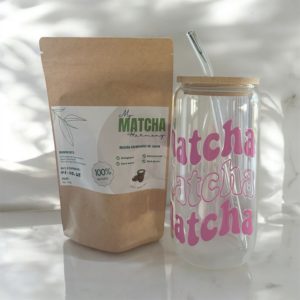 Kit matcha et verre rose