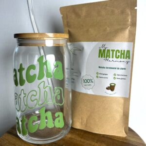 Combo matcha et verre vert