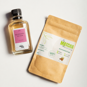 Matcha cérémonial avec sirop rose