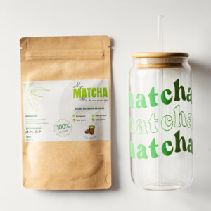 Combo matcha et verre vert